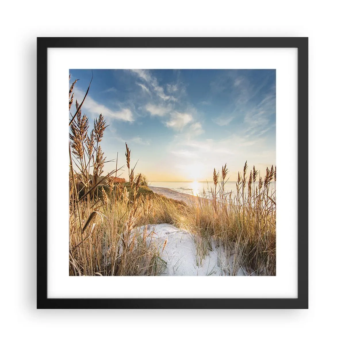 Plakat w czarnej ramie - Północna plaża - 40x40 cm
