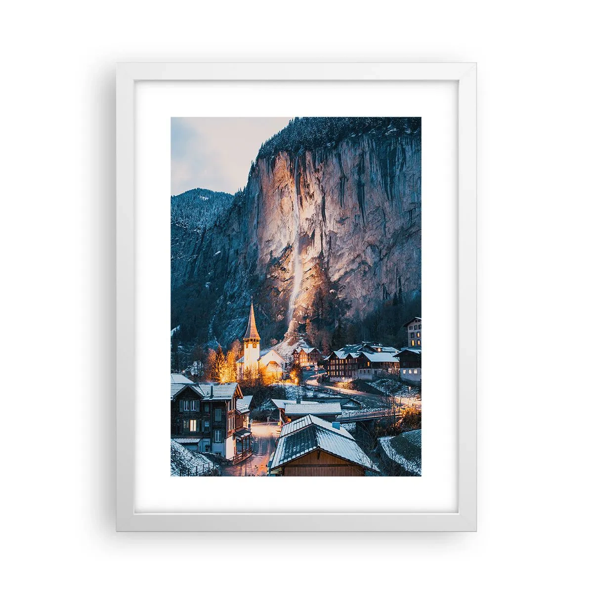 Plakat w białej ramie - Świetlisty duch zimy - 30x40 cm