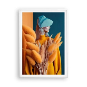Plakat w białej ramie - Portret puszysty - 70x100 cm
