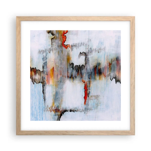 Plakat w ramie jasny dąb - Patykiem na wodzie - 40x40 cm