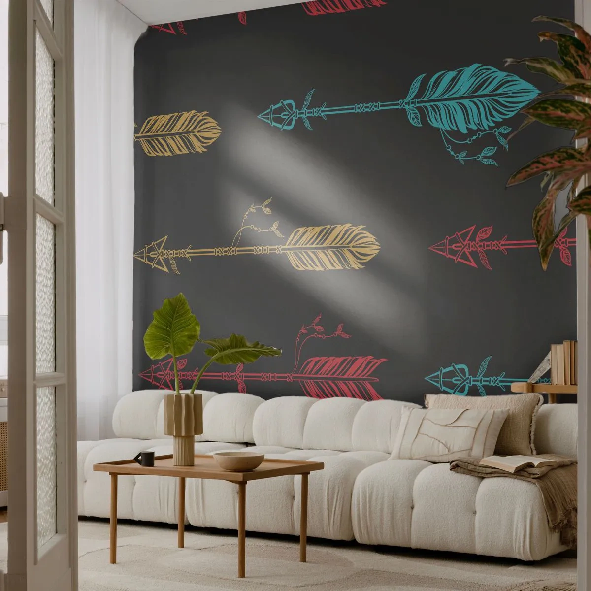 Fototapeta Samoprzylepna Deluxe Sticker - W ordynku - Abstrakcja, Boho, Strzała - 250x175 cm