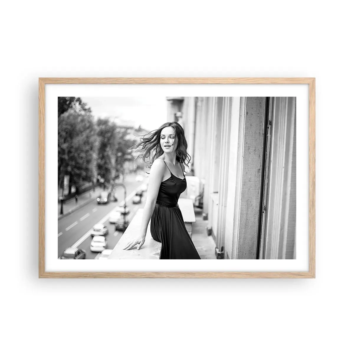 Plakat w ramie jasny dąb - Z pewnością paryżanka - 70x50 cm