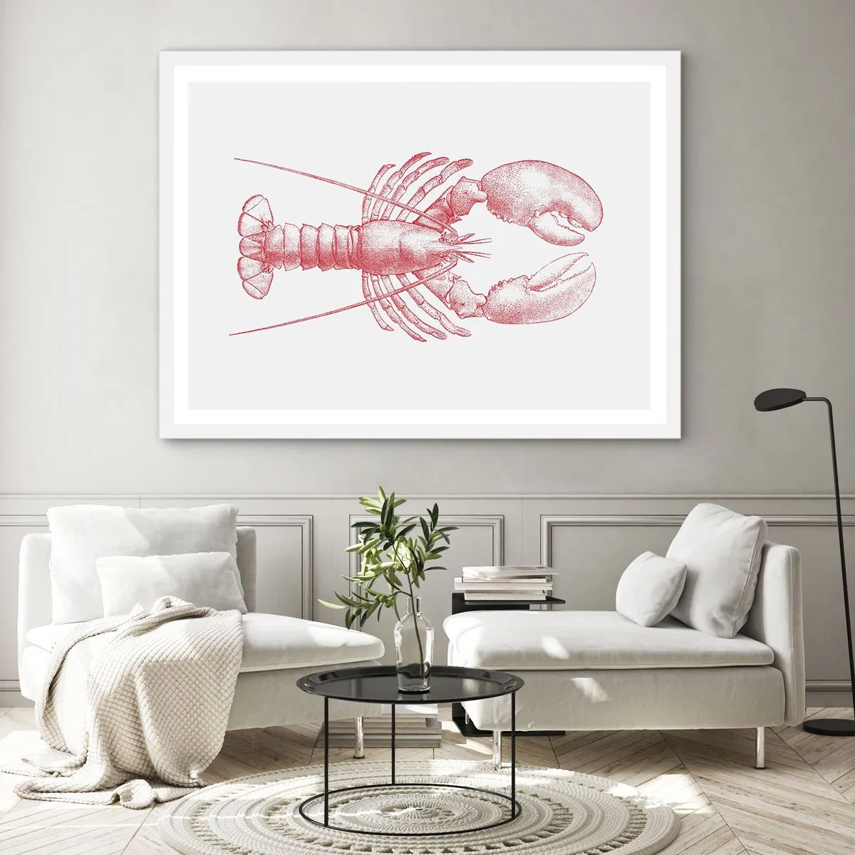 Plakat w białej ramie - Homar godny Homera - 40x30 cm