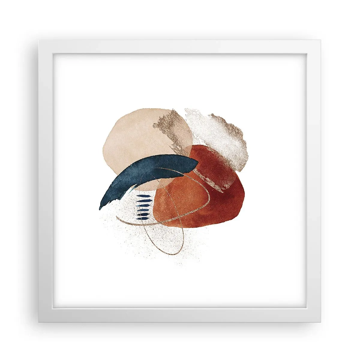 Plakat w białej ramie - Owalna kompozycja - 30x30 cm