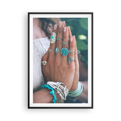 Plakat w czarnej ramie - Witaj w centrum bytu - 61x91 cm