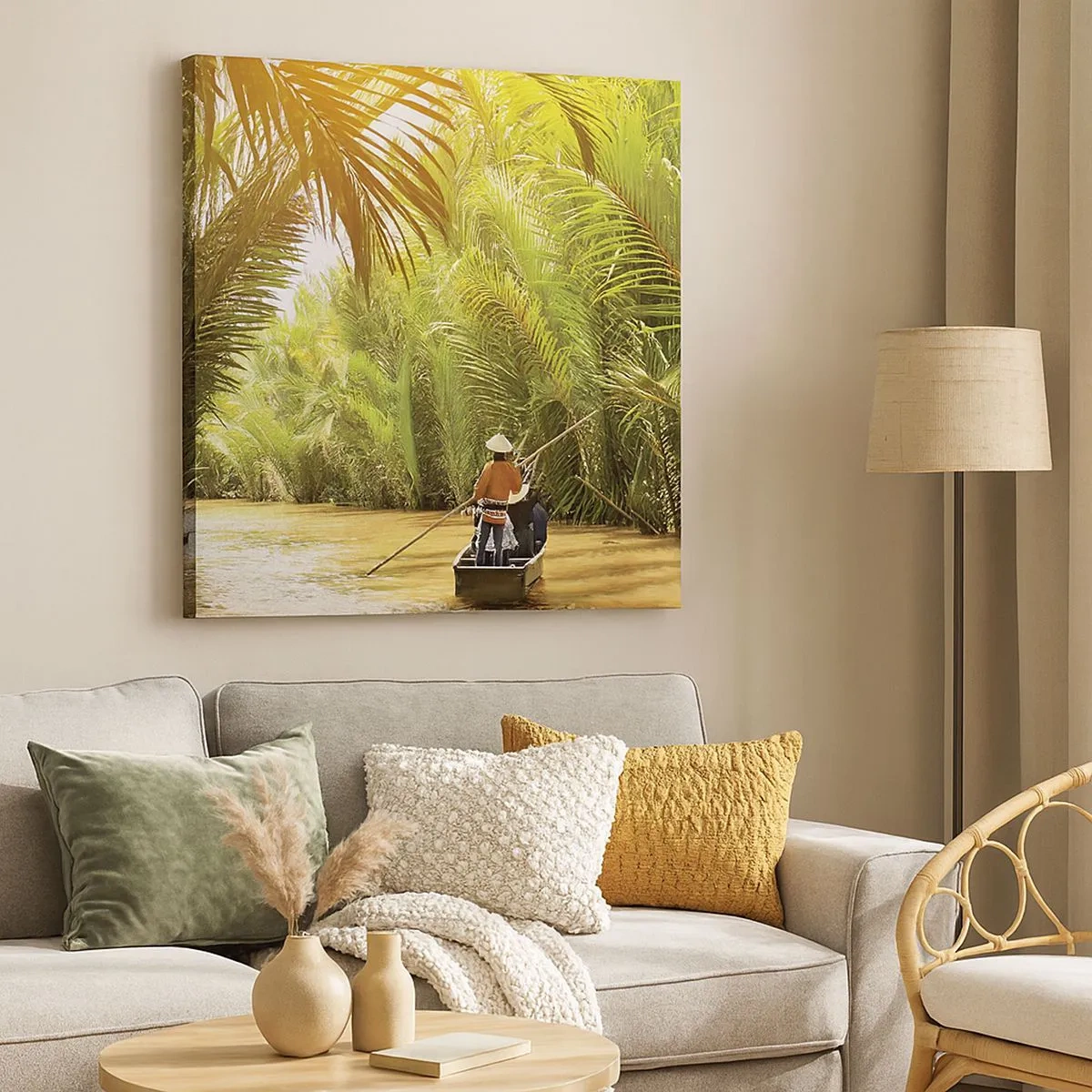 Obraz na płótnie - Palmowym wąwozem - 30x30 cm