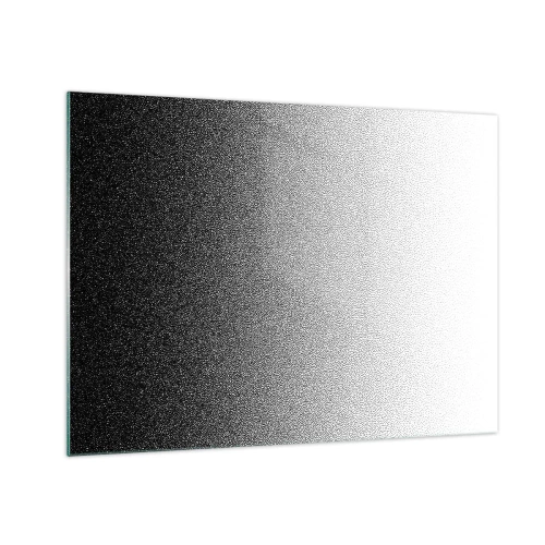 Obraz na szkle - Czarno-biały gradient z efektem ziarnistości i światła - 70x50cm - W stronę światła - Nowoczesna dekoracja ścienna do salonu i sypialni ARTTOR