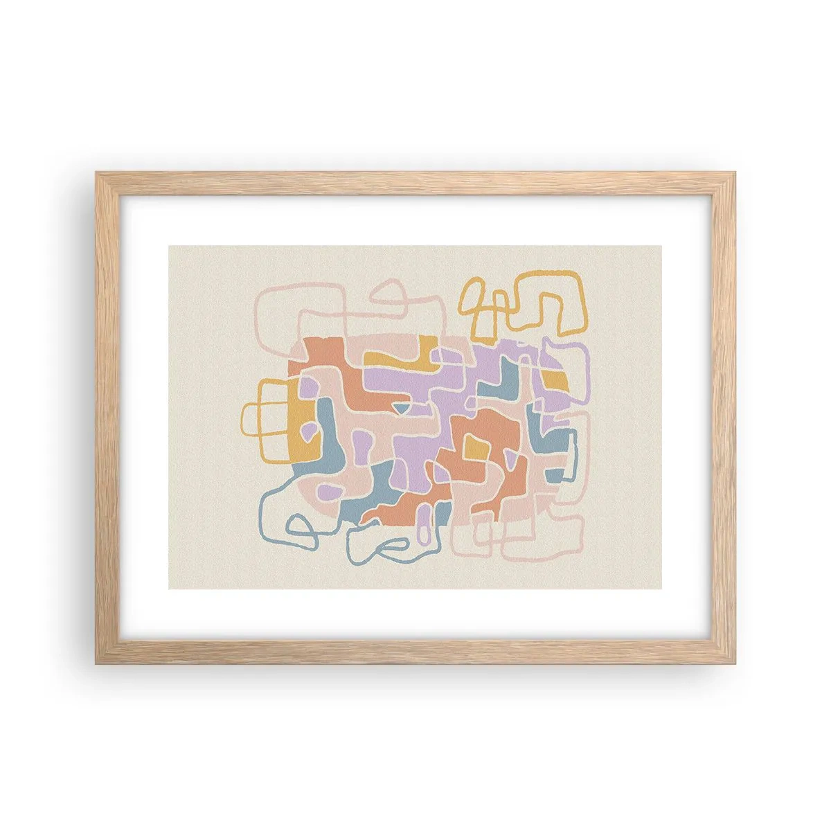 Plakat w ramie jasny dąb - Labirynt – radosna przygoda - 40x30 cm