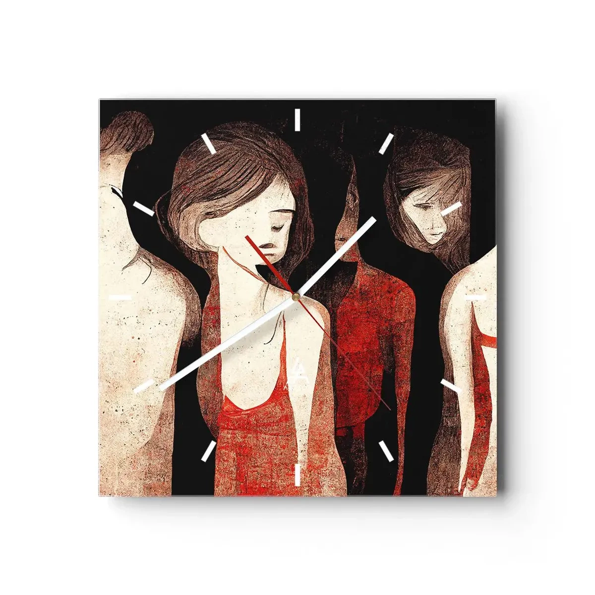 Zegar ścienny - Madonny z ciemności - 40x40 cm