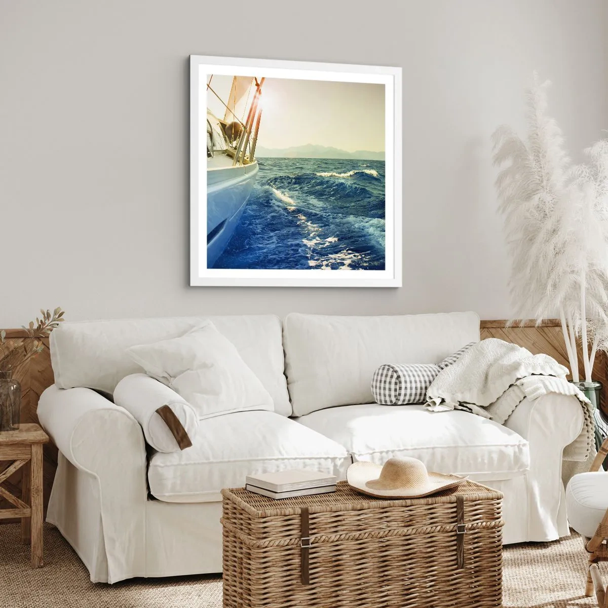 Plakat w białej ramie - Po przygodę - 50x50 cm