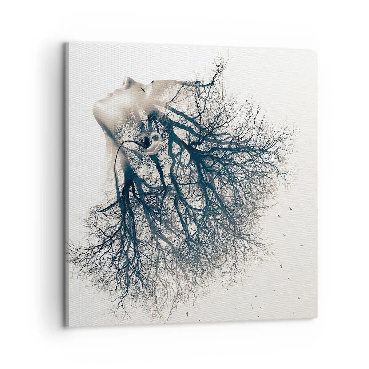 Obraz na płótnie - Zasłuchana w szept drzewa - 50x50 cm