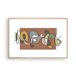 Plakat w ramie jasny dąb - Abstrakcja warta uśmiechu - 91x61 cm