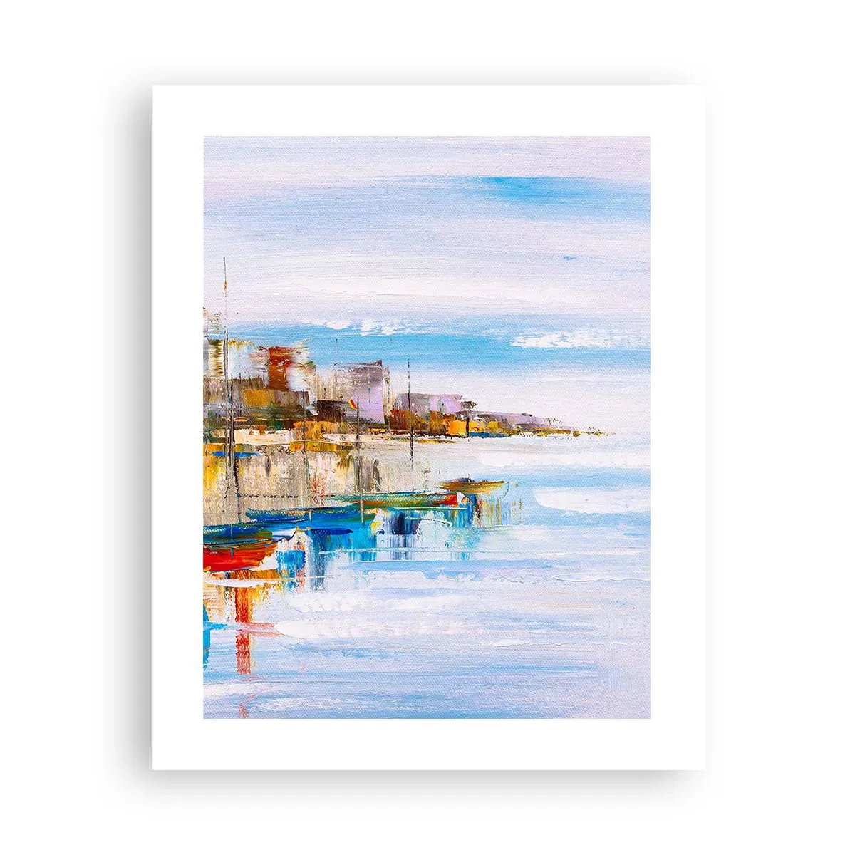 Plakat - Wielobarwna miejska przystań - 40x50 cm