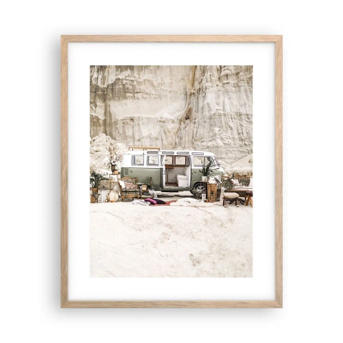 Plakat w ramie jasny dąb - Podróż czas zacząć - 40x50 cm