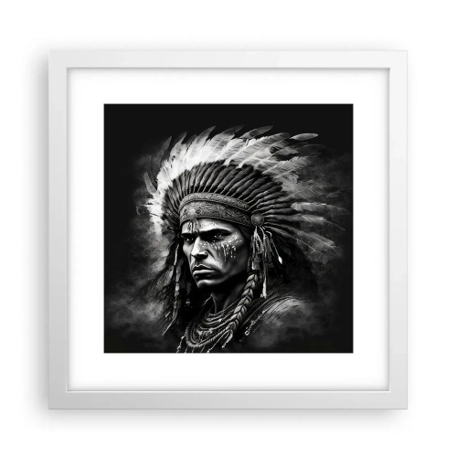 Plakat w białej ramie - Wódz i wojownik - 30x30 cm