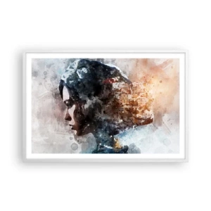 Plakat w białej ramie - Opowieść o dziewczynie z miastem w tle - 91x61 cm