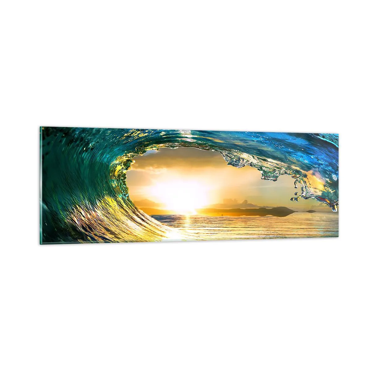 Obraz na szkle - W szmaragdowo-złotym krysztale - 90x30 cm