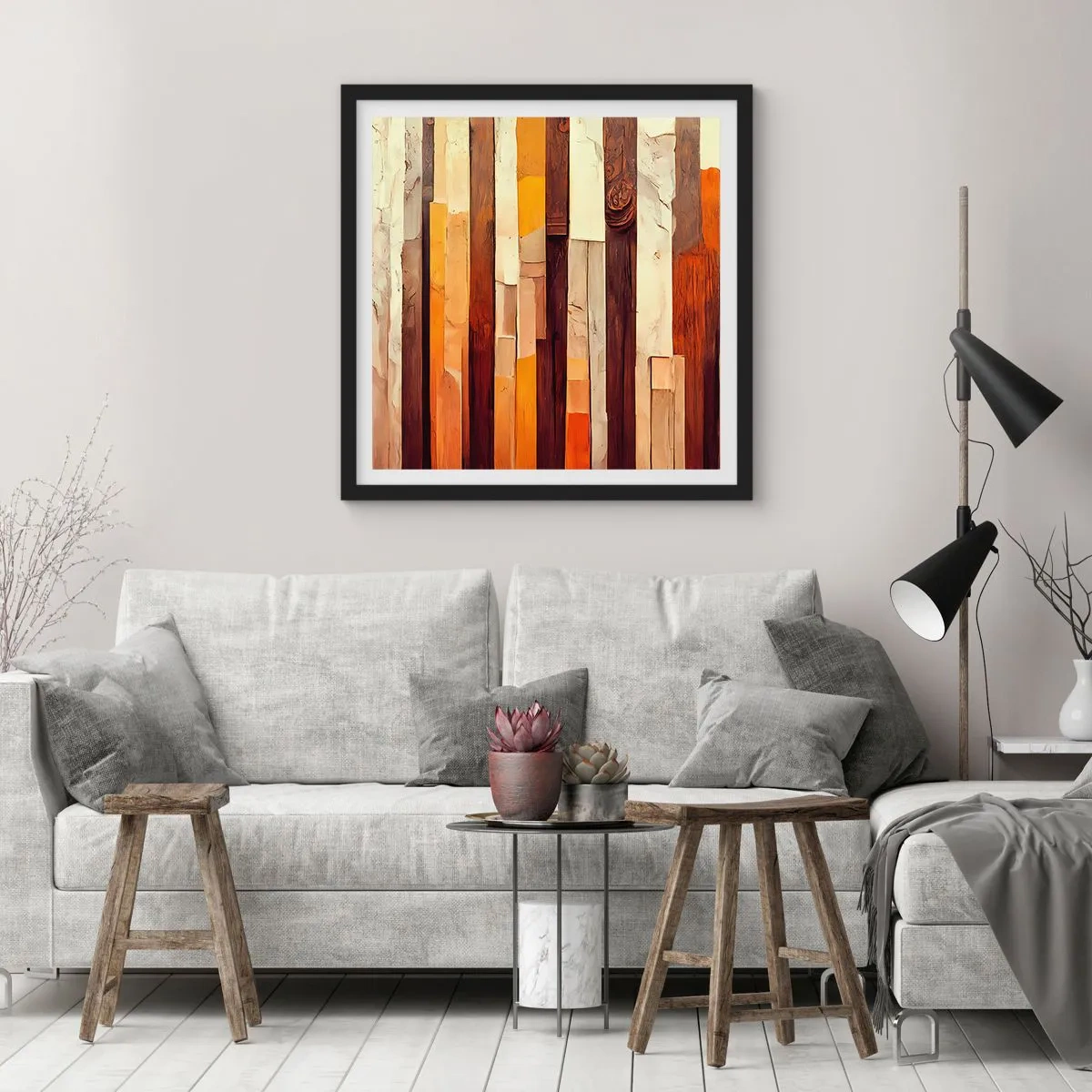 Plakat w czarnej ramie - Hymn leśnych drzew - 30x30 cm