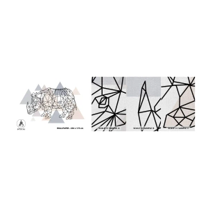 Fototapeta Próbka Premium Canvas - Struktura siły - Abstrakcja, Grafika, Nosorożec - 100x30 cm