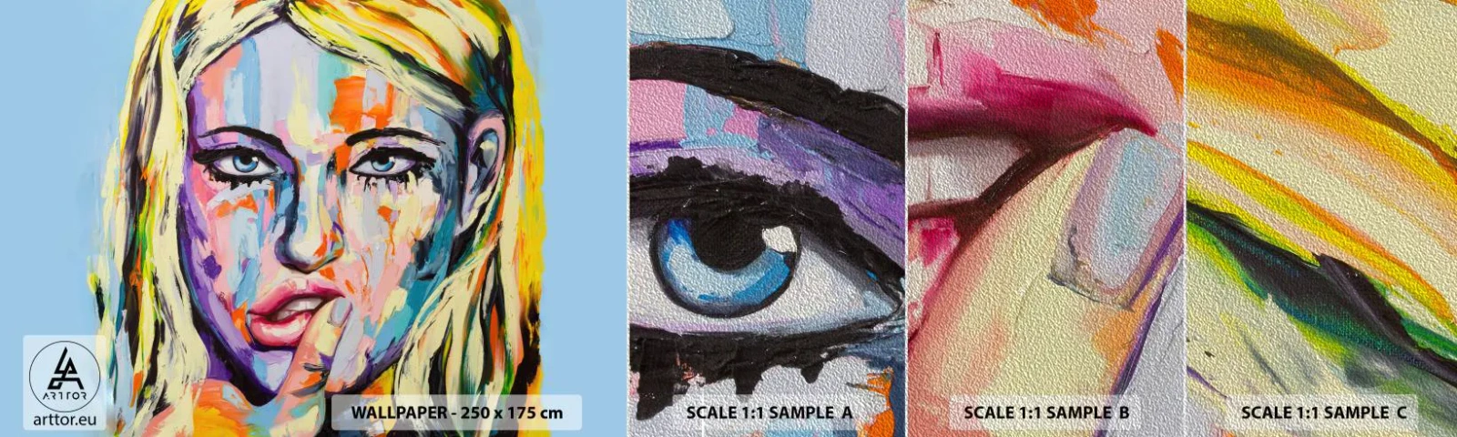 Fototapeta Próbka Premium Sand - Spójrz jej prosto w oczy - Kobieta, Portret Kobiety, Dziewczyna - 100x30 cm