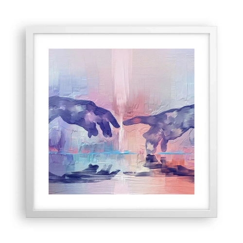 Plakat w białej ramie - Boska iskra życia - 40x40 cm