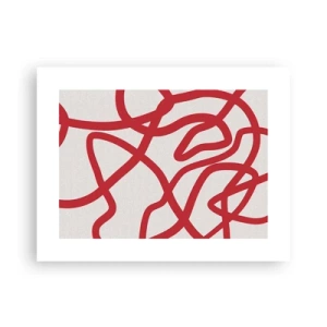 Plakat - Czerwono na białym - 40x30 cm