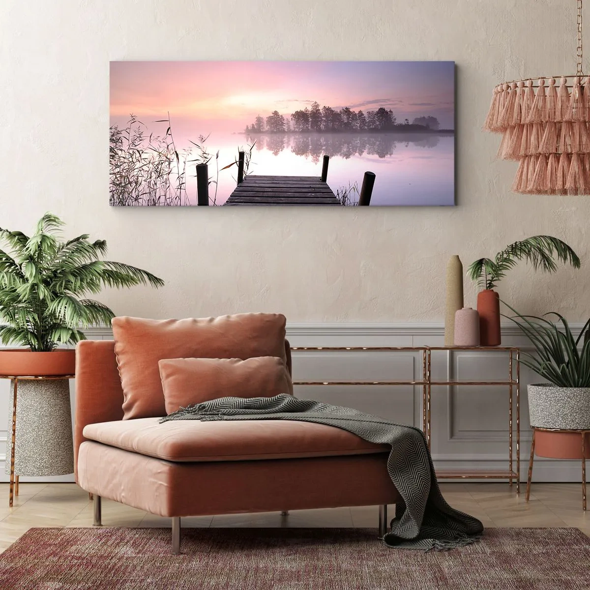 Obraz na płótnie - Z liliowej mgły... - 100x40 cm