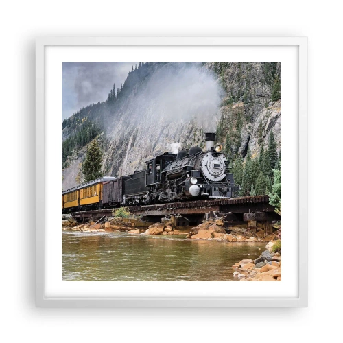 Plakat w białej ramie - A dokąd to? Dokąd? - 50x50 cm