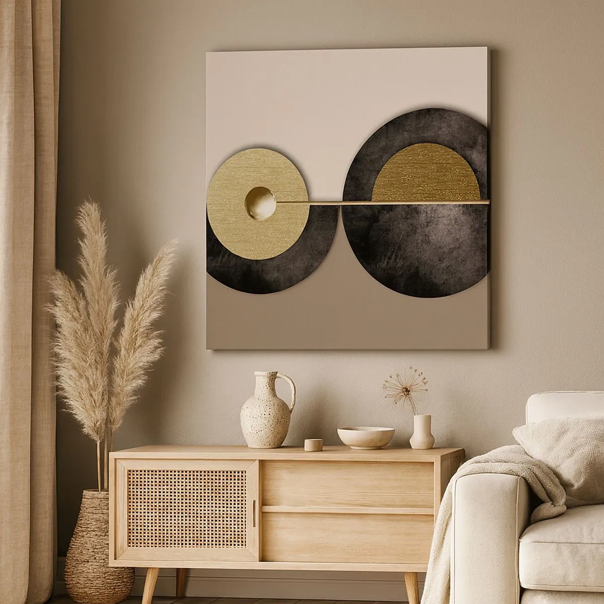 Obraz na płótnie - Wariacje wokół koła - 30x30 cm