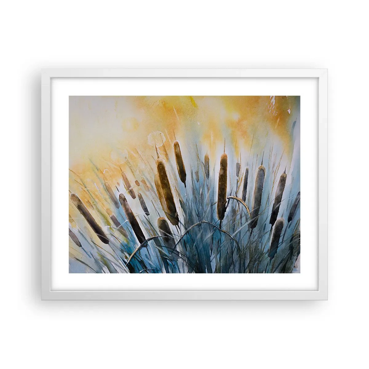 Plakat w białej ramie - Chłód wody, słońca żar - 50x40 cm