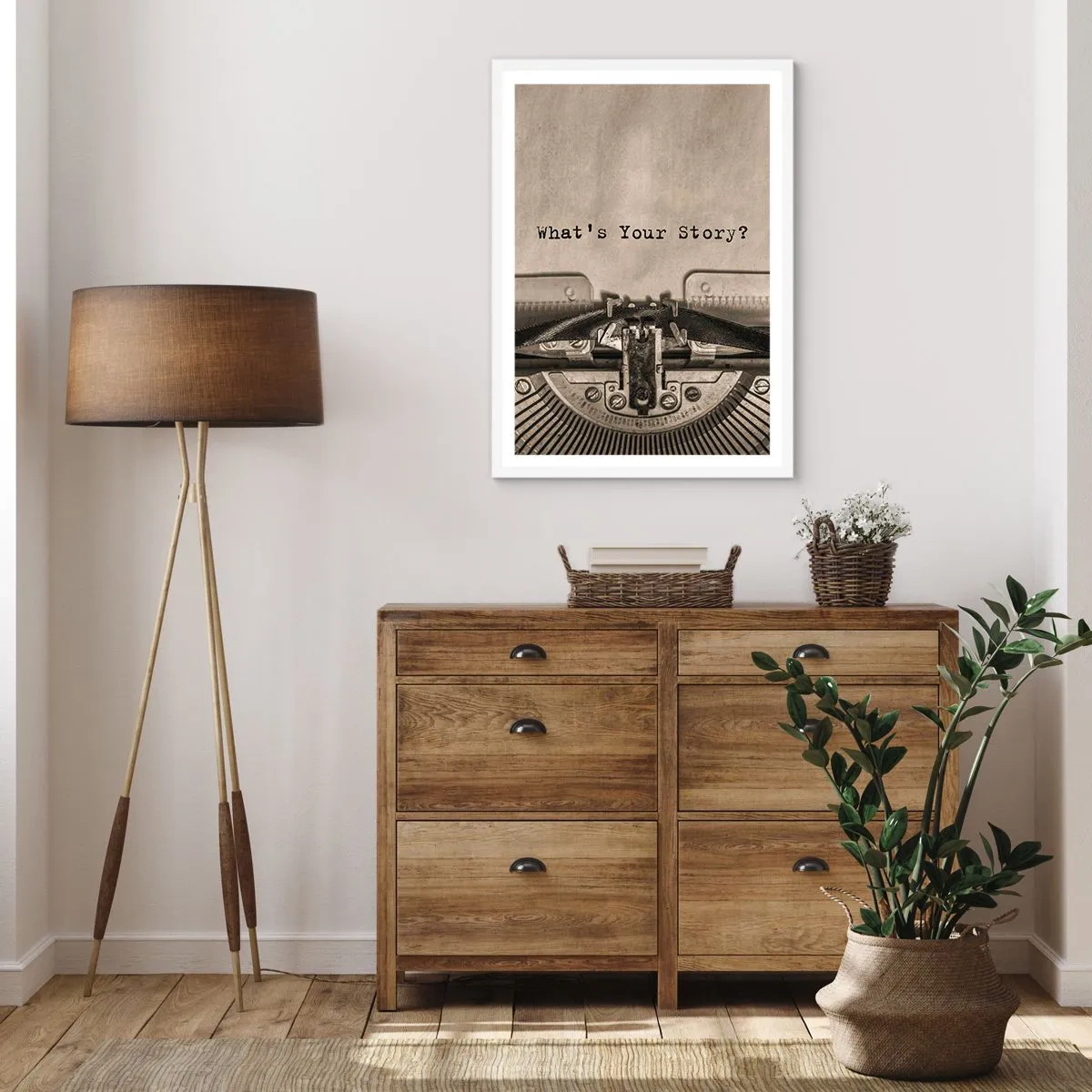 Plakat w białej ramie - Opowiedz mi - 30x40 cm