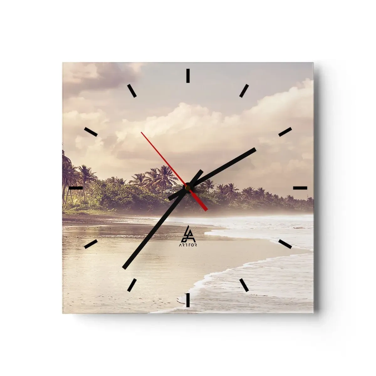 Zegar ścienny - Pieszczota fal - 40x40 cm