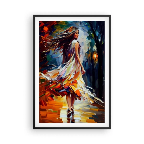 Plakat w czarnej ramie - Jesienna dziewczyna - 61x91 cm