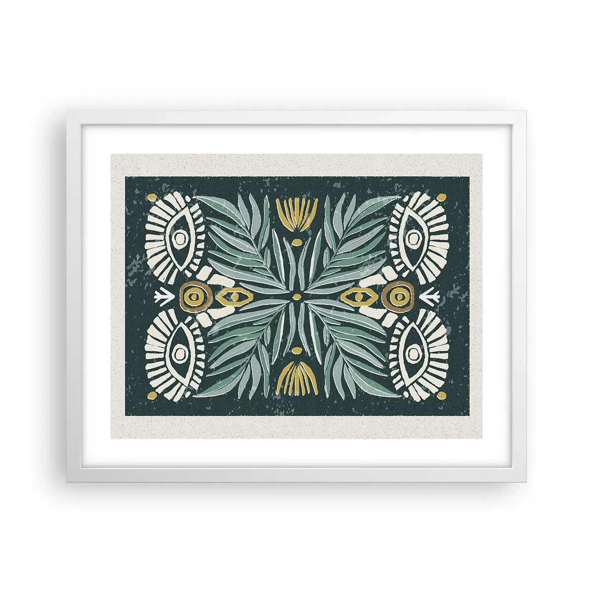 Plakat w białej ramie - Jak ludowa wycinanka - 50x40 cm