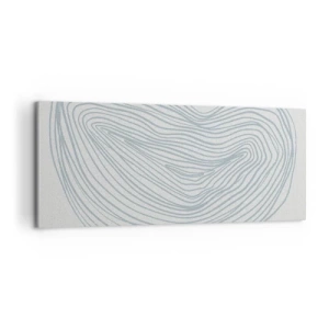 Obraz na płótnie - Abstrakcyjny motyw fal w delikatnym błękicie - 120x50cm - Uśmiech kropli - Nowoczesna dekoracja ścienna do salonu i sypialni ARTTOR