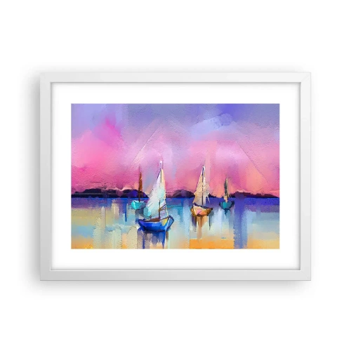 Plakat w białej ramie - Kierunek: szerokie wody - 40x30 cm