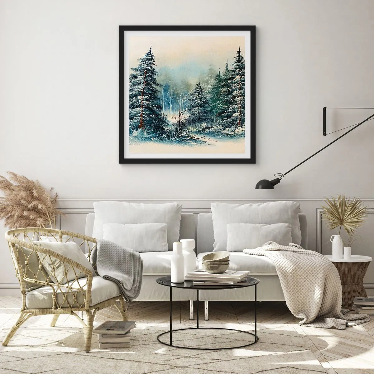 Plakat w czarnej ramie - Gotowe do Świąt - 60x60 cm