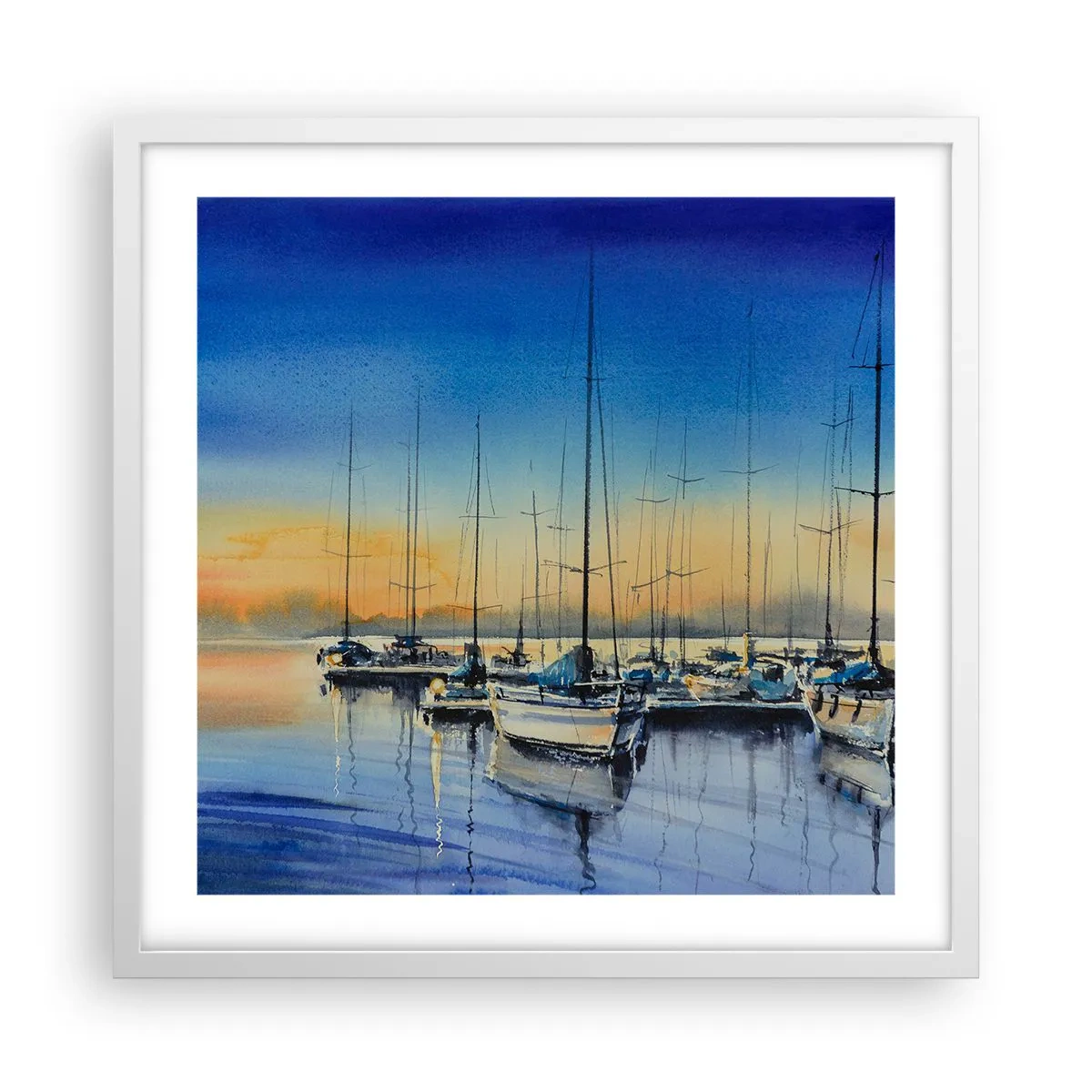 Plakat w białej ramie - Koniec dobrego dnia - 50x50 cm