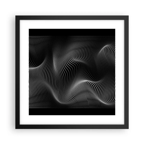 Plakat w czarnej ramie - Taniec światła w przestrzeni - 40x40 cm