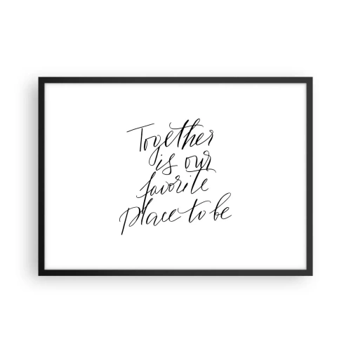Plakat w czarnej ramie - Typograficzny napis w eleganckim stylu na białym tle - 70x50cm - Też to czujesz? - Nowoczesna dekoracja ścienna do salonu i sypialni ARTTOR