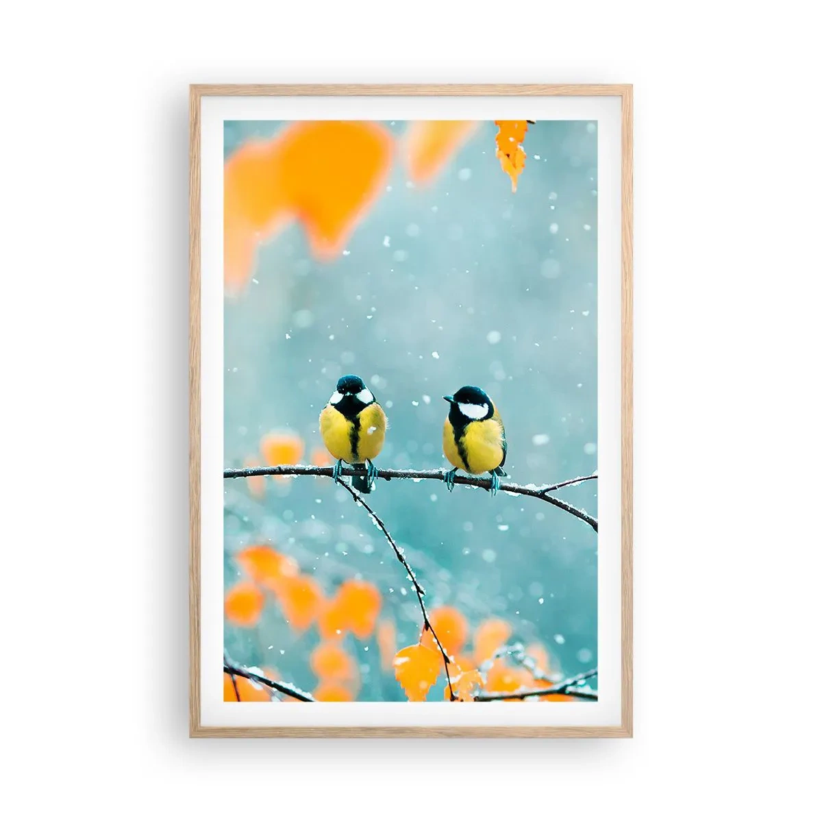 Plakat w ramie jasny dąb - Ptasie plotki - 61x91 cm