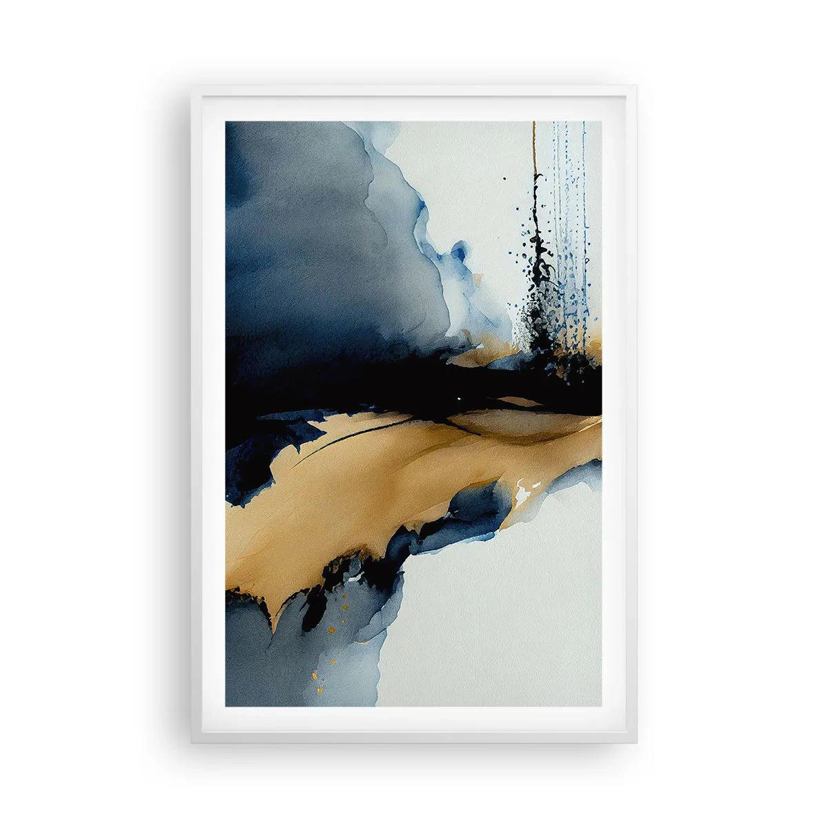 Plakat w białej ramie - Za zasłoną - 61x91 cm