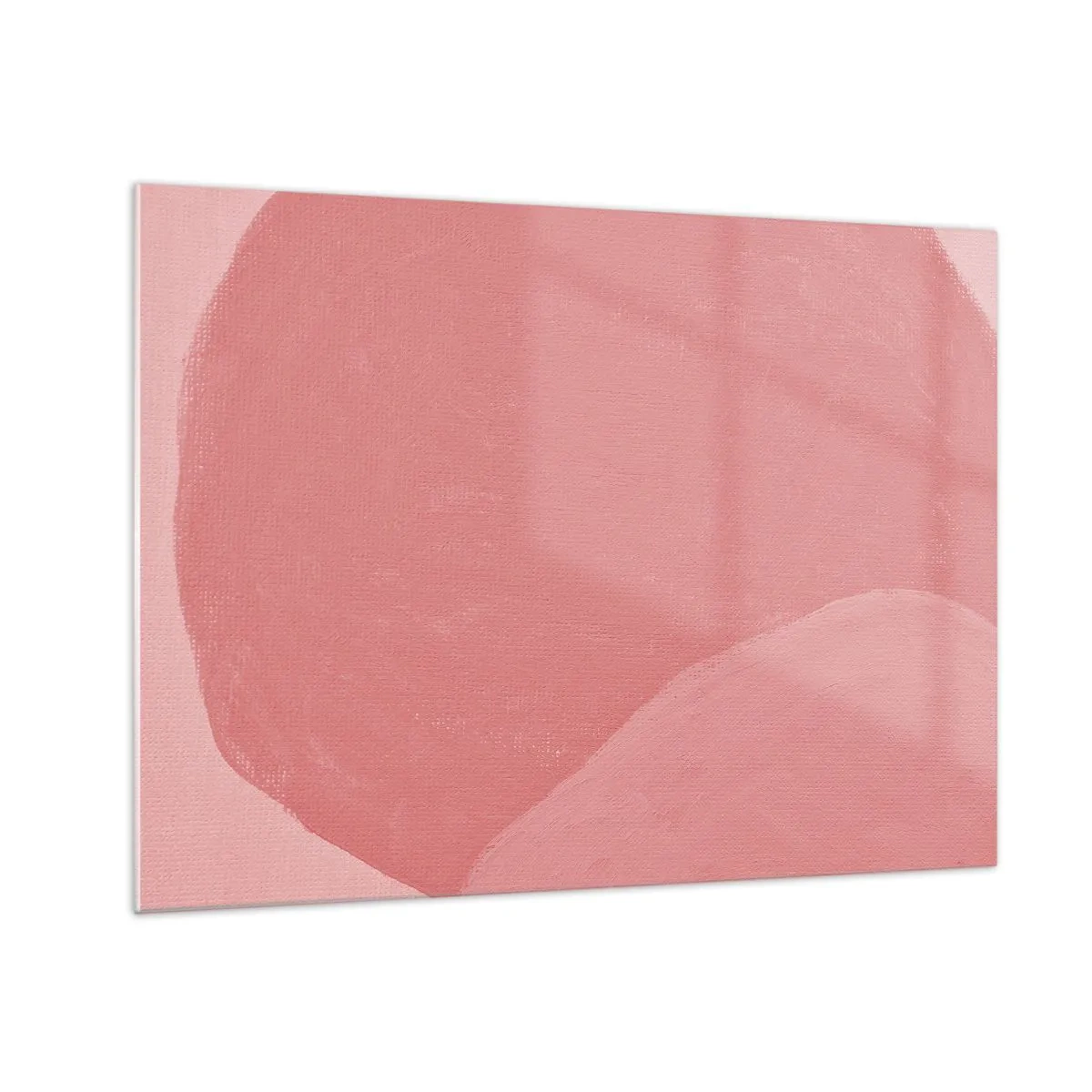 Obraz na szkle - Abstrakcyjna forma w odcieniach różu i pastelowych barwach - 70x50cm - Organiczna kompozycja w różu - Nowoczesna dekoracja ścienna do salonu i sypialni ARTTOR