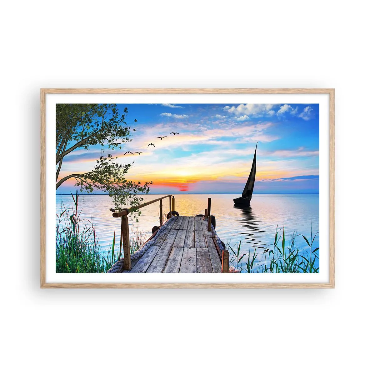 Plakat w ramie jasny dąb - Dobry wieczór - 91x61 cm