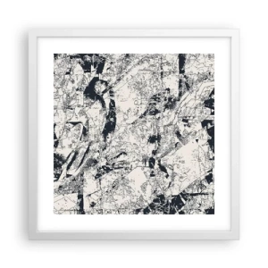 Plakat w białej ramie - Przenikanie przeciwieństw - 40x40 cm