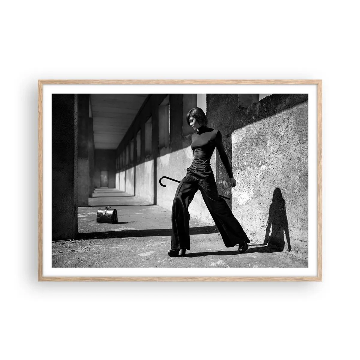 Plakat w ramie jasny dąb - Miejska elegancja - 100x70 cm