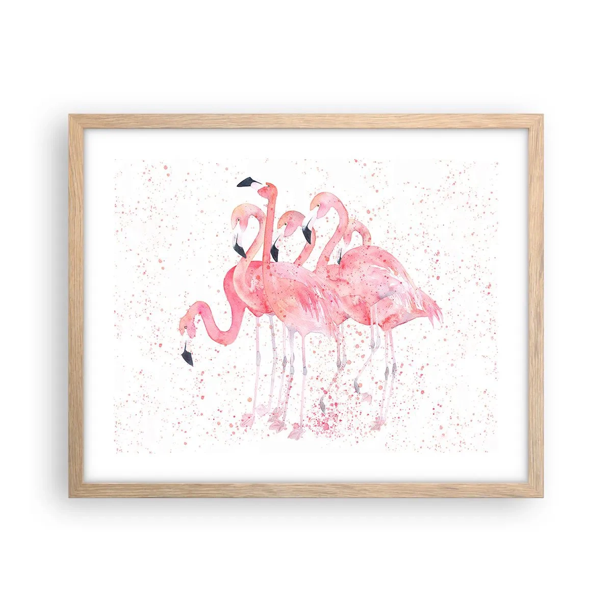 Plakat w ramie jasny dąb - Różowy ansambl - 50x40 cm