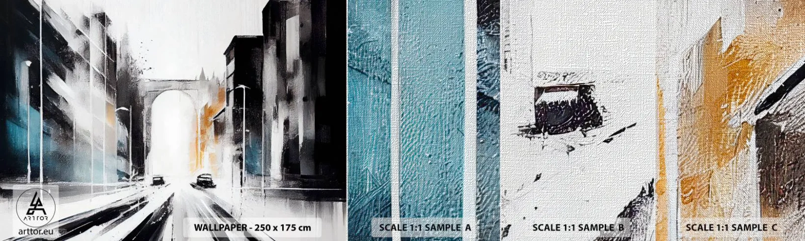 Fototapeta Próbka Premium Canvas - Studium miasta: architektura i ruch - Architektura, Pejzaż, Ulica - 100x30 cm