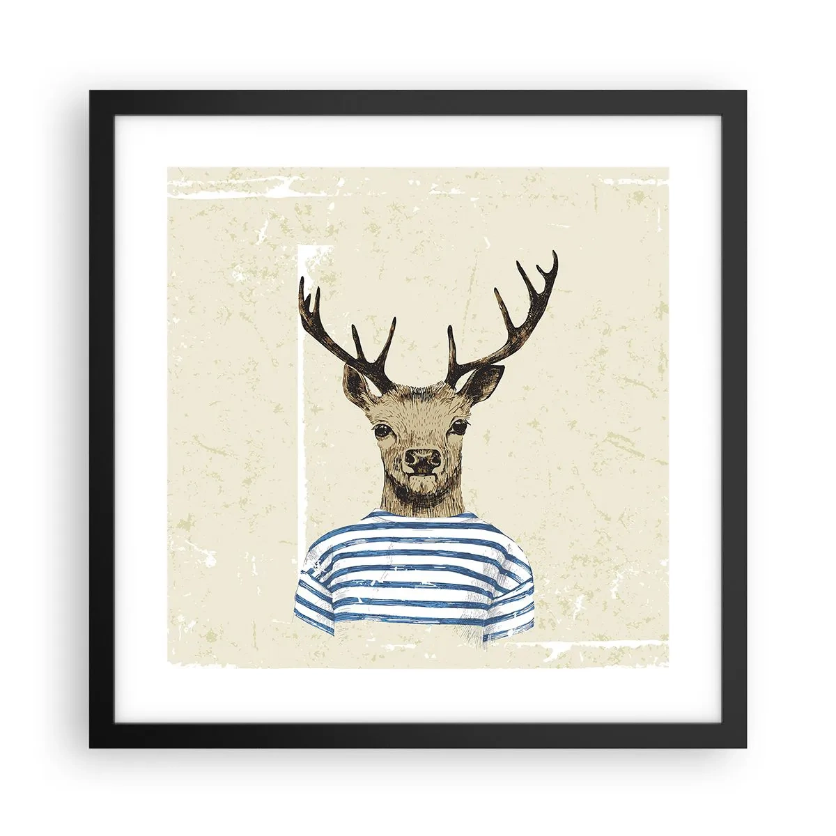 Plakat w czarnej ramie - Bo lubię koszulki w paski! - 40x40 cm