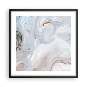Plakat w czarnej ramie - Biel wypiętrzona - 50x50 cm